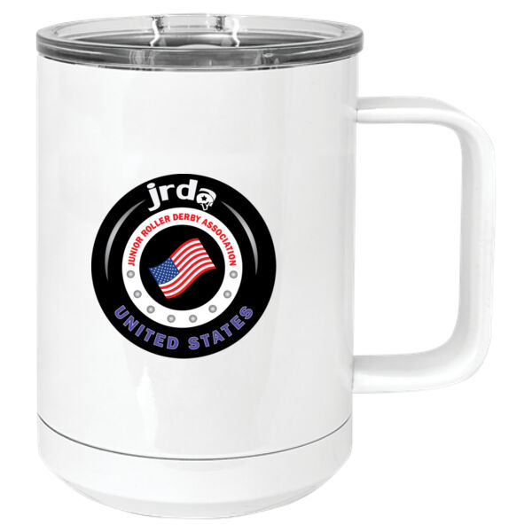 JRDA - 15 oz. White Vacuum Insulated Mug w/Slider Lid Thumbnail