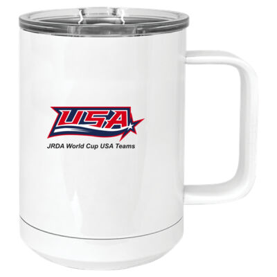 Team USA - 15 oz. White Vacuum Insulated Mug w/Slider Lid Thumbnail