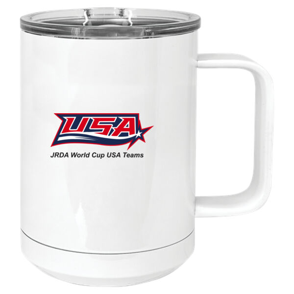 Team USA - 15 oz. White Vacuum Insulated Mug w/Slider Lid Thumbnail