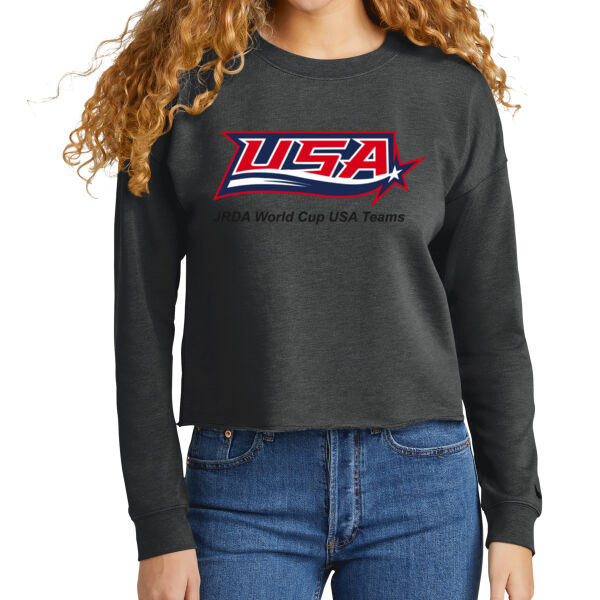 Team USA - Women's Tri Blend Fleece Crop Crew Thumbnail
