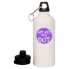 20 oz Aluminum Water Bottle with Carabiner Thumbnail