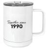 15 oz. White Vacuum Insulated Mug w/Slider Lid Thumbnail